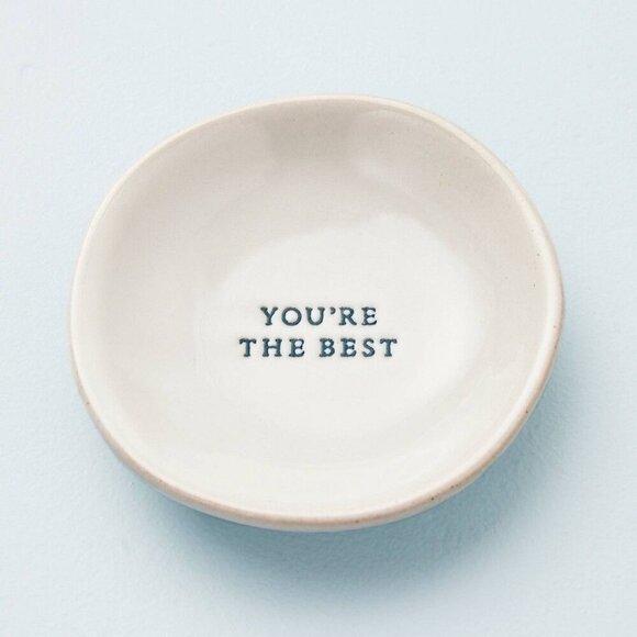 Hearth & Hand Magnolia You're the Best Ceramic Trinket Dish Cream/Blue - Target - Picture 1 of 5